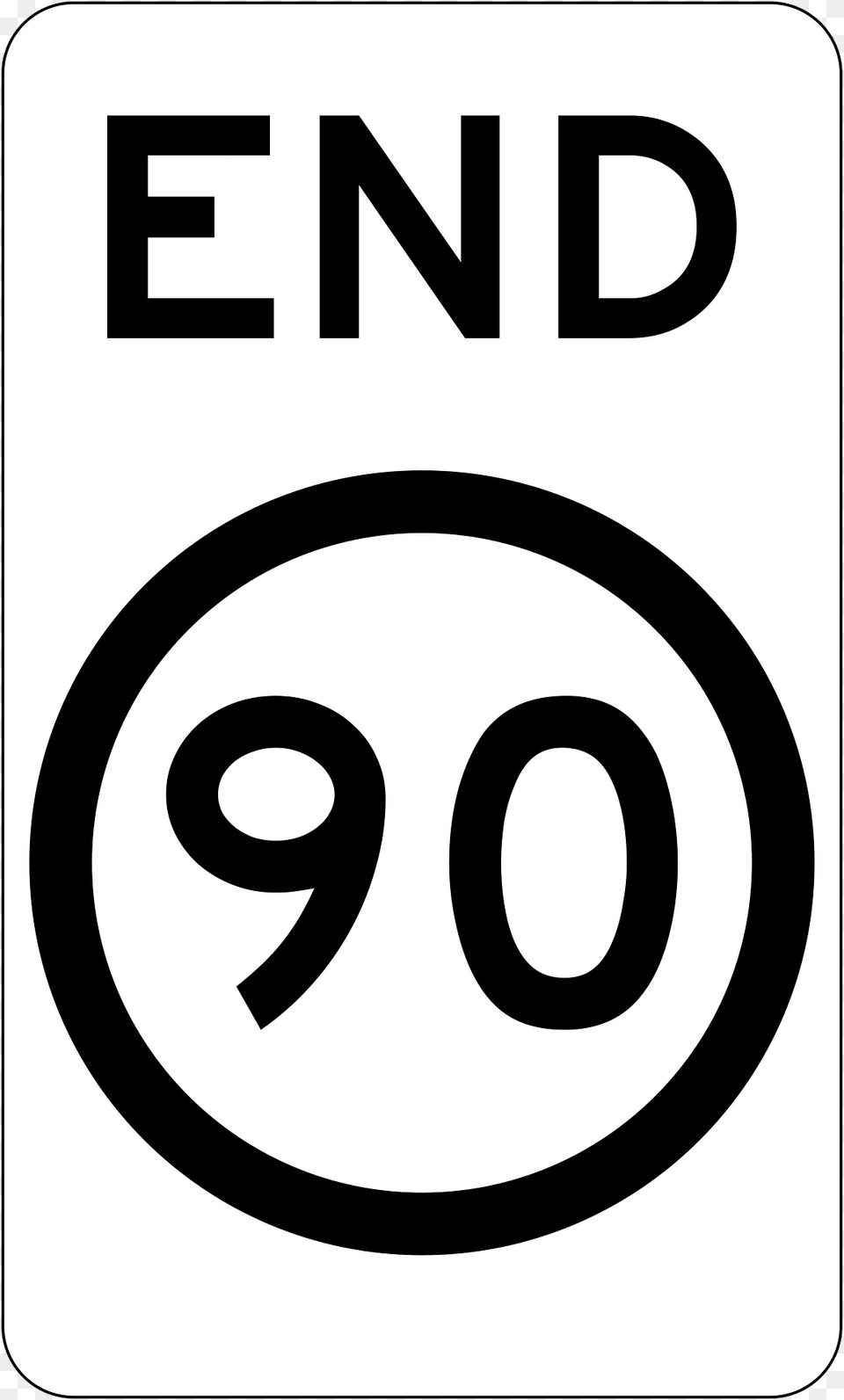 12 End Of 90 Kmh Speed Limit Clipart, Sign, Symbol, Road Sign, Text Free Png