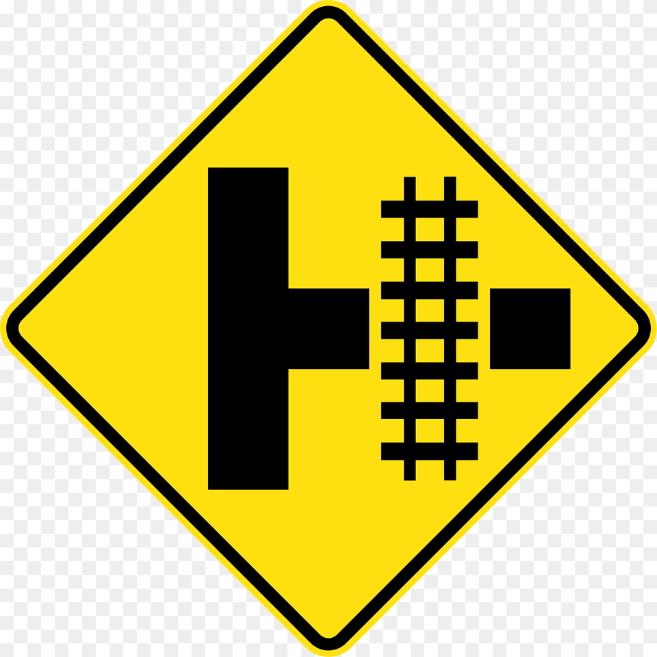 12 Railway Level Crossing On Side Road Right Clipart, Sign, Symbol, Road Sign Png Image