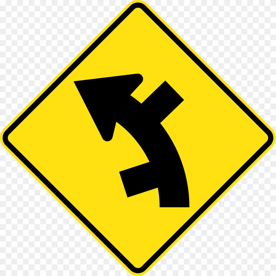 12 Staggered Side Road Intersection First From Left On A Curve On Left Clipart, Sign, Symbol, Road Sign Png Image