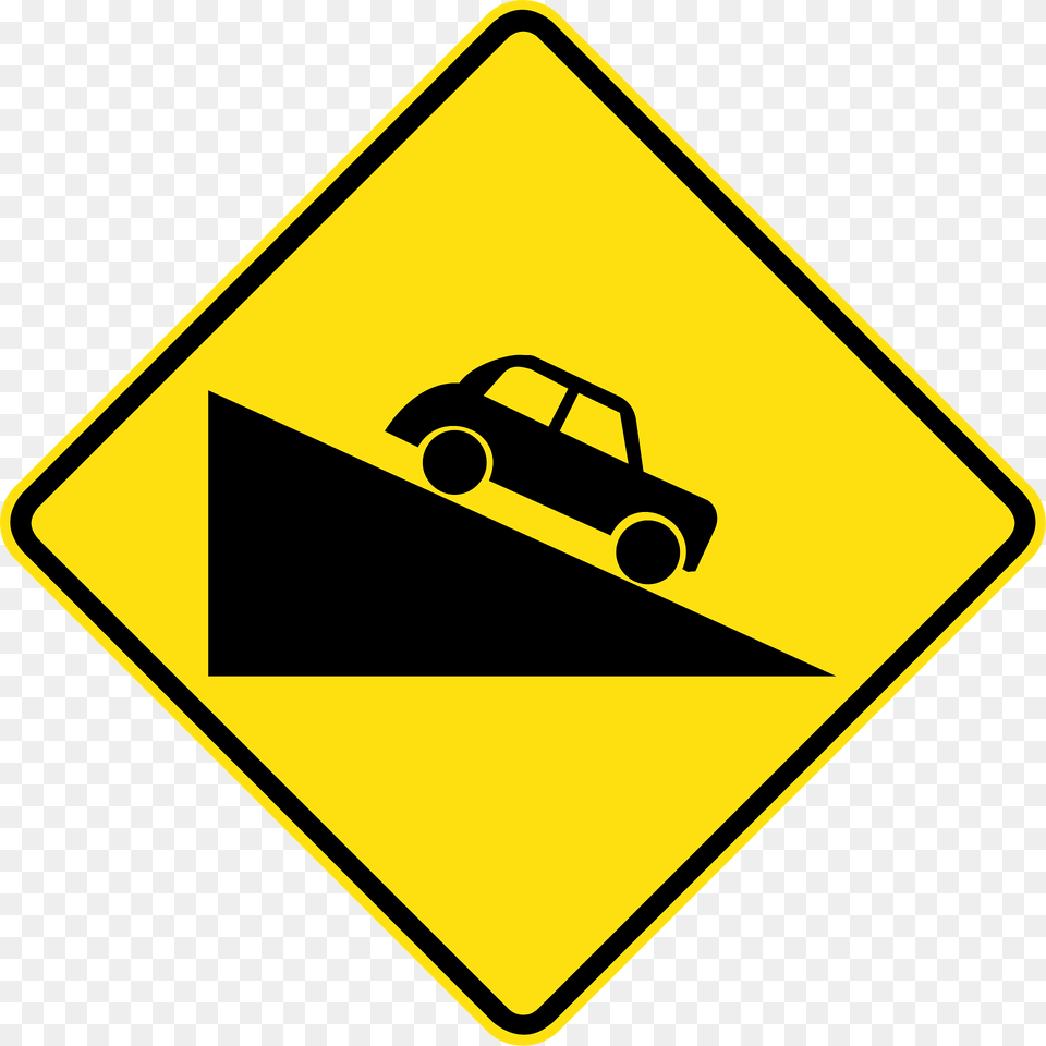 12 Steep Descent Clipart, Sign, Symbol, Road Sign, Car Png Image