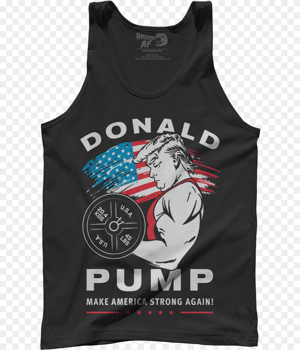 1200x1200 Donald Pump Men S Tank Black 0f6cc3bd Donald Pump Shirt, Clothing, Tank Top, Adult, Male Free Png