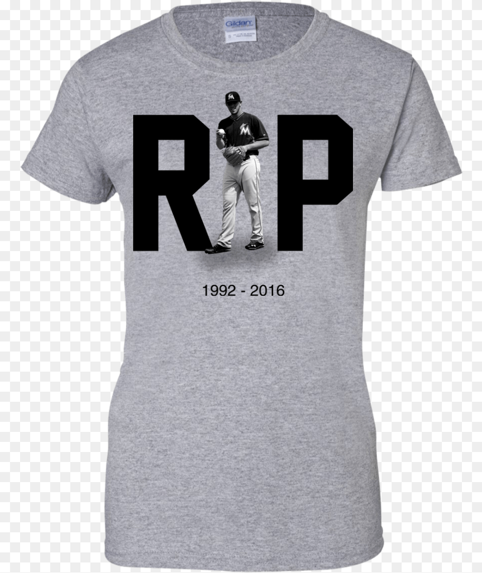 126px Rip Jose Fernandez 2016 Jos Fernndez Active Shirt, T-shirt, Person, Clothing, People Free Transparent Png