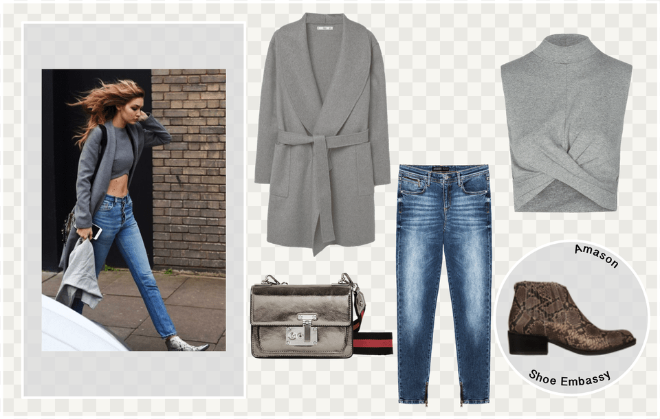 Gigi Hadid, Sleeve, Shoe, Clothing, Coat Png