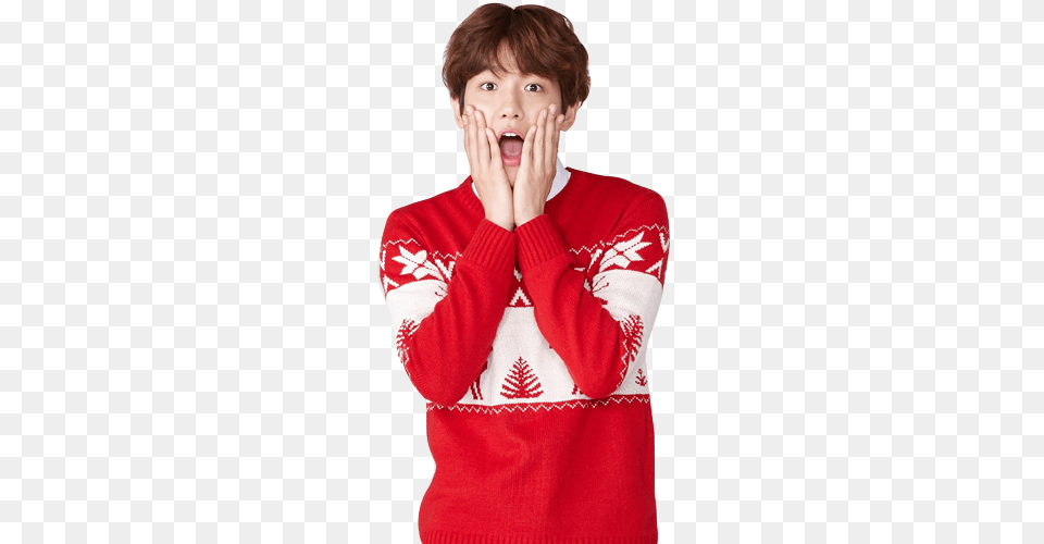 Baekhyun, Sweater, Clothing, Face, Head Free Png