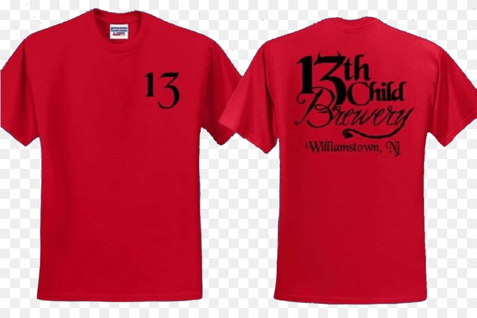 13th Child Brewery Maillot Diable Rouge 2015, Clothing, Shirt, T-shirt Png