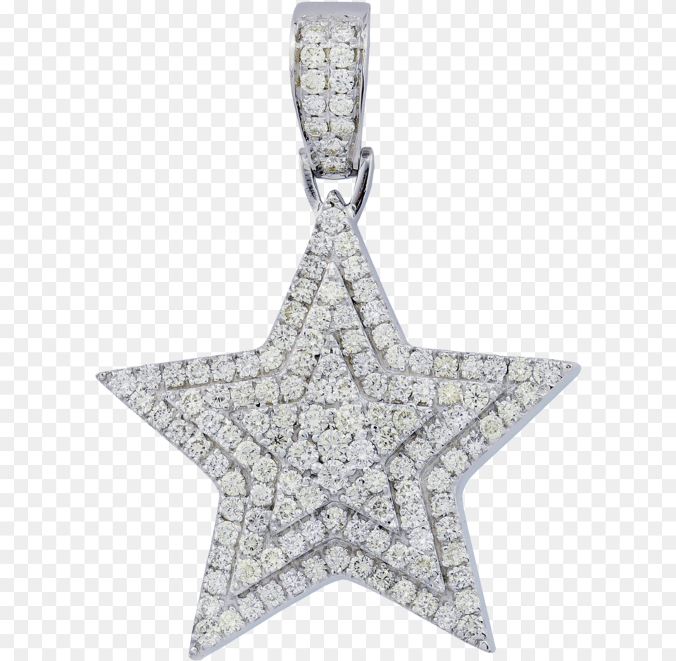 14k Gold 3d Star Diamond Pendant, Accessories, Gemstone, Jewelry, Chandelier Free Png Download