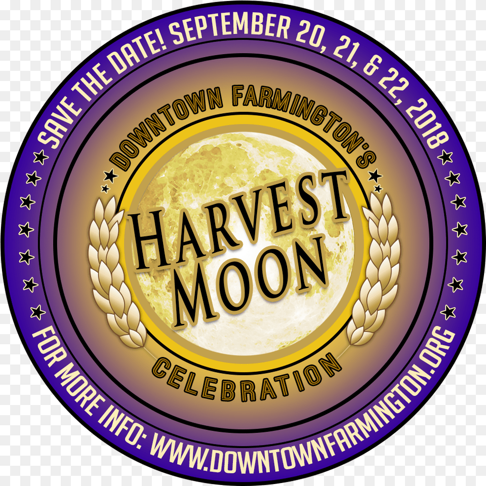 14th Annual Harvest Moon Celebration Real Madrid, Badge, Logo, Symbol, Gold Free Png