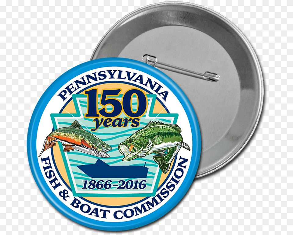 150th Anniversary Pa Fish And Boat Commission Logo Fishing, Badge, Symbol, Animal, Sea Life Png Image