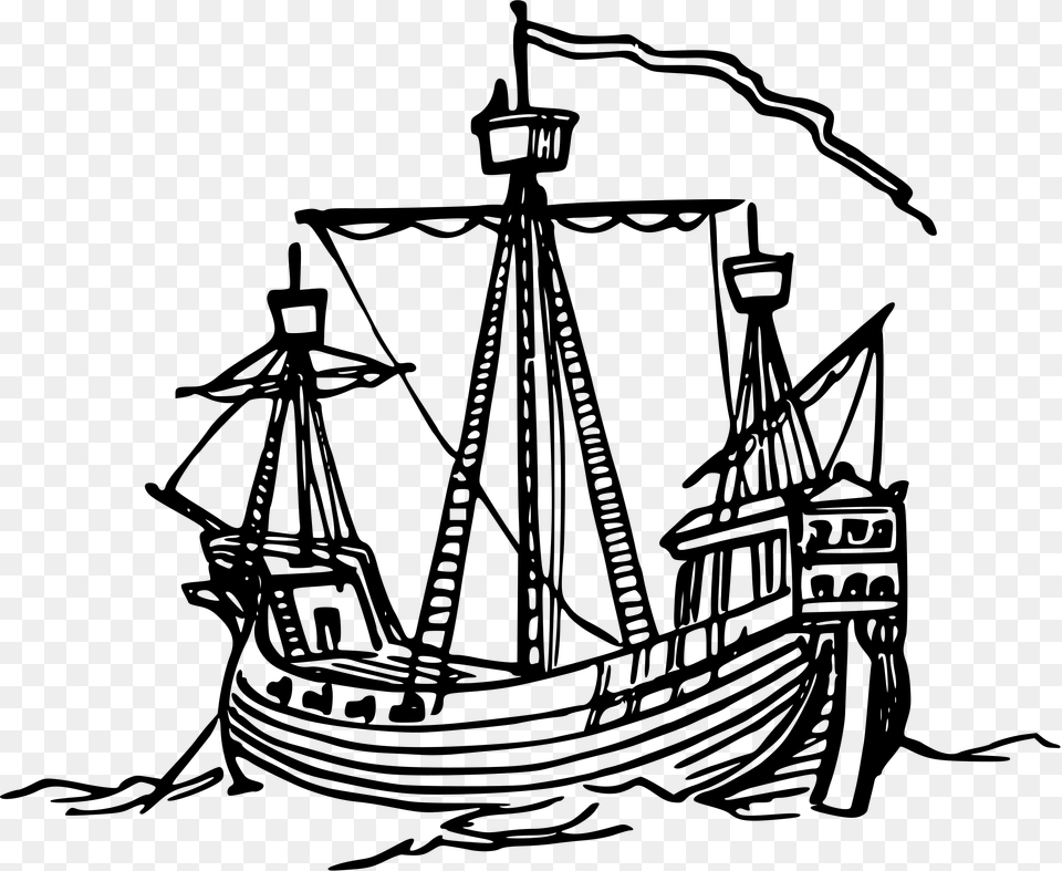 15th Century Ship Clip Arts 15th Century Boat Designs, Gray Free Png