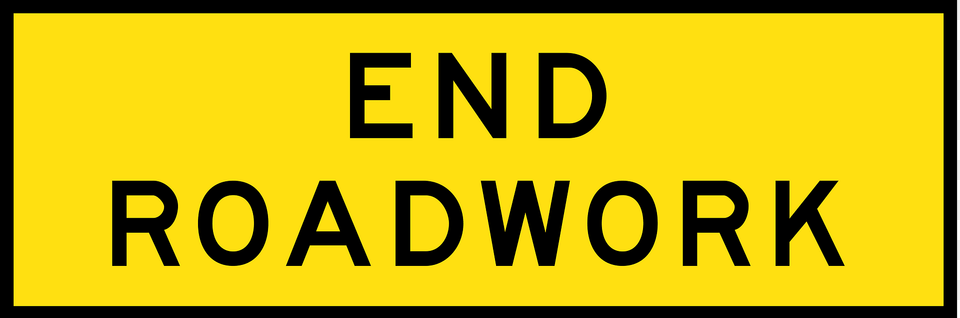 16 End Roadwork Clipart, Sign, Symbol, Text Png