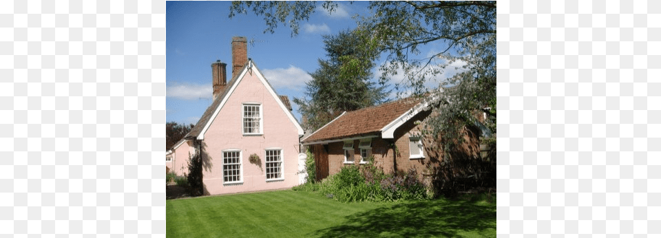 16th Century Pink Washed Suffolk Longhouse Farmhouse, Architecture, Building, Cottage, Grass Png Image