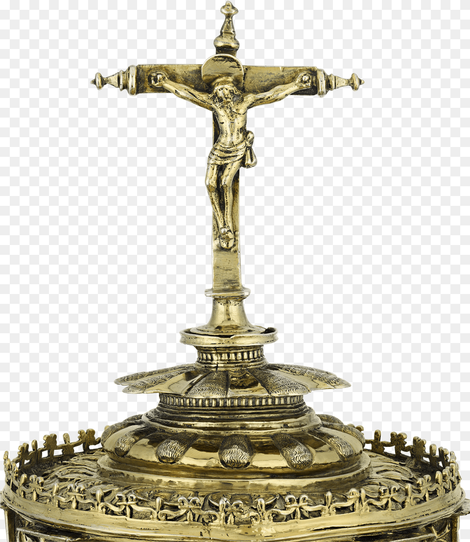16th Century Spanish Silver Gilt Monstrance Medieval Silver Gold Gilt Crucifix 16th Century Ad, Cross, Symbol, Bronze Png Image
