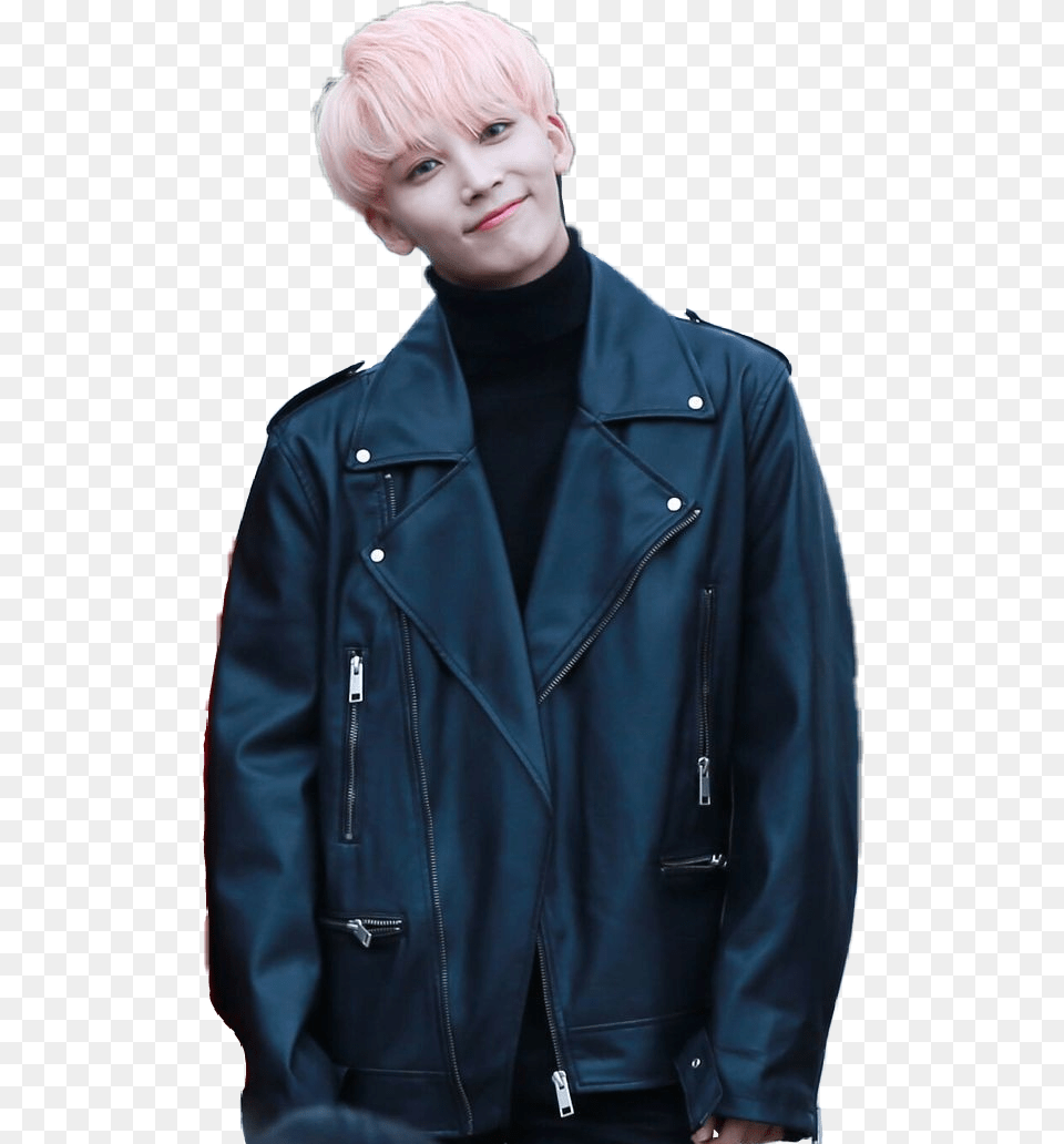 17carat Seventeen Jeonghan Seventeen Jeonghan Leather Jacket, Clothing, Coat, Blazer, Face Free Transparent Png