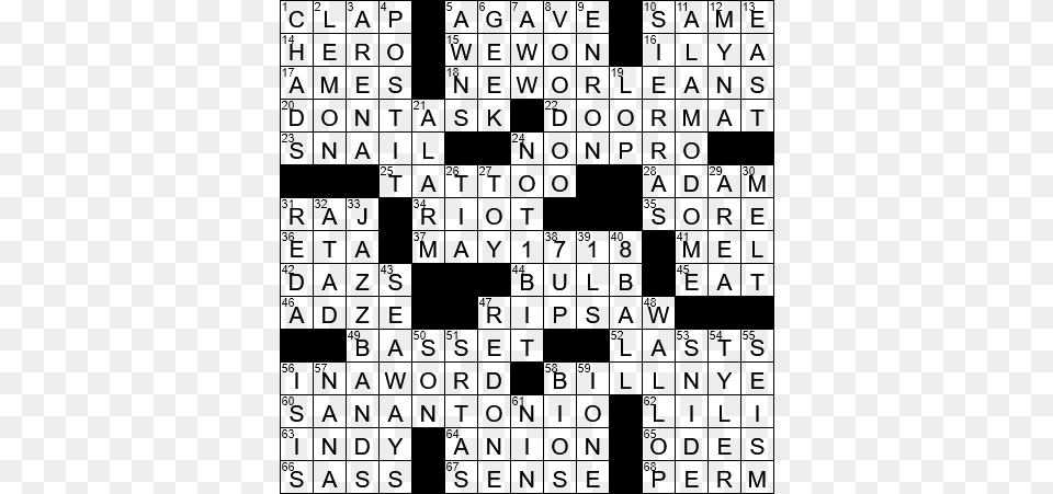 18 Ny Times Crossword Answers 17 May 2018 Thursday Monochrome, Game, Crossword Puzzle, Qr Code Free Png Download