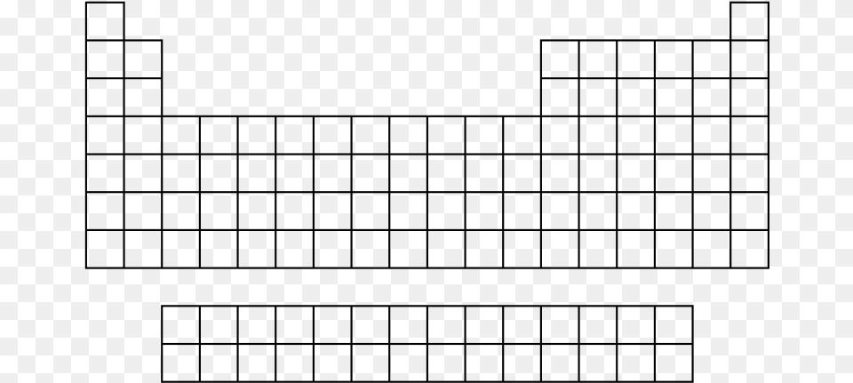 184 Pixels Blank Periodic Table, Gray Free Png