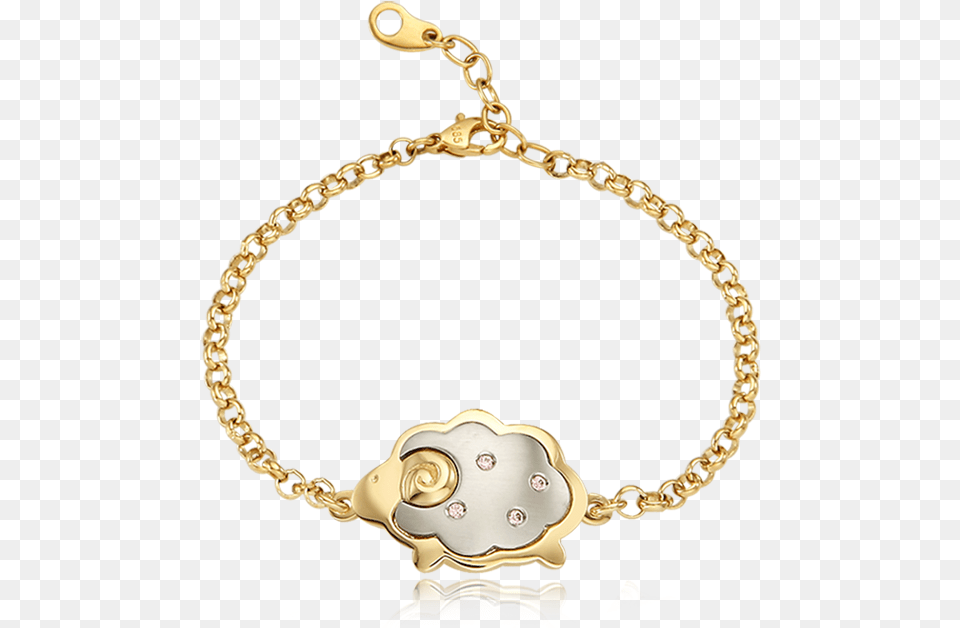 18k Gold Oriental Zodiac Pink Sheep Baby Bracelet Bracelet, Accessories, Jewelry, Necklace Png Image