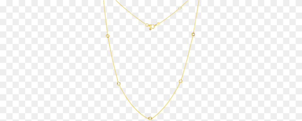 18k Yellow Gold Five Diamond Station Necklace Jewellery, Accessories, Jewelry Free Png