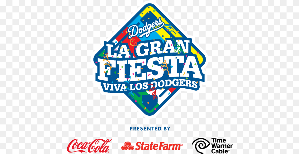 18th Annual La Gran Fiesta Viva Los Dodgers Coca Cola, Advertisement, Poster, Sticker, Logo Png Image