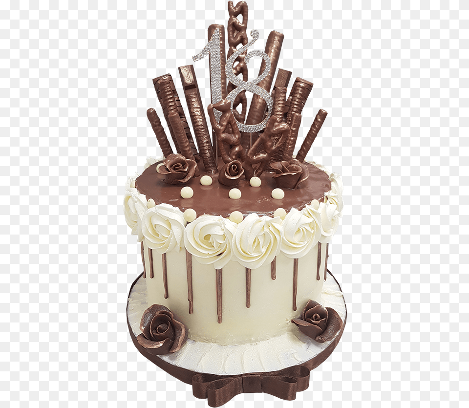 18th Birthday Chocolate Cake Birthday Chocolate Cake Decorations, Birthday Cake, Cream, Dessert, Food Free Png