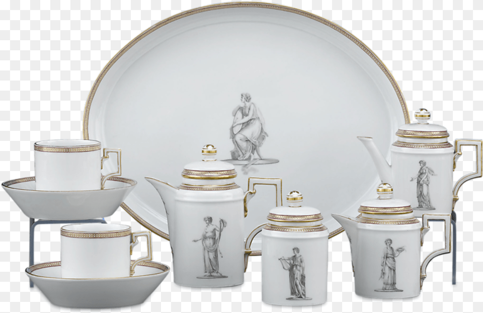 18th Century Kpm Porcelain Tea Service Tea Set, Art, Pottery, Cup, Saucer Free Png Download