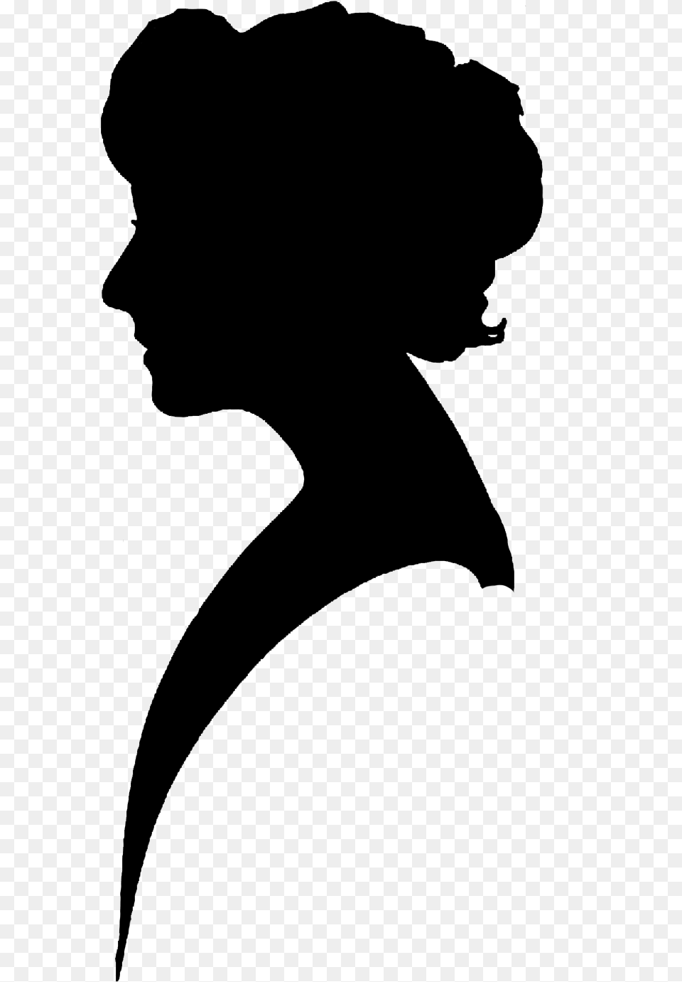 18th Century Woman Silhouette, Gray Free Png Download