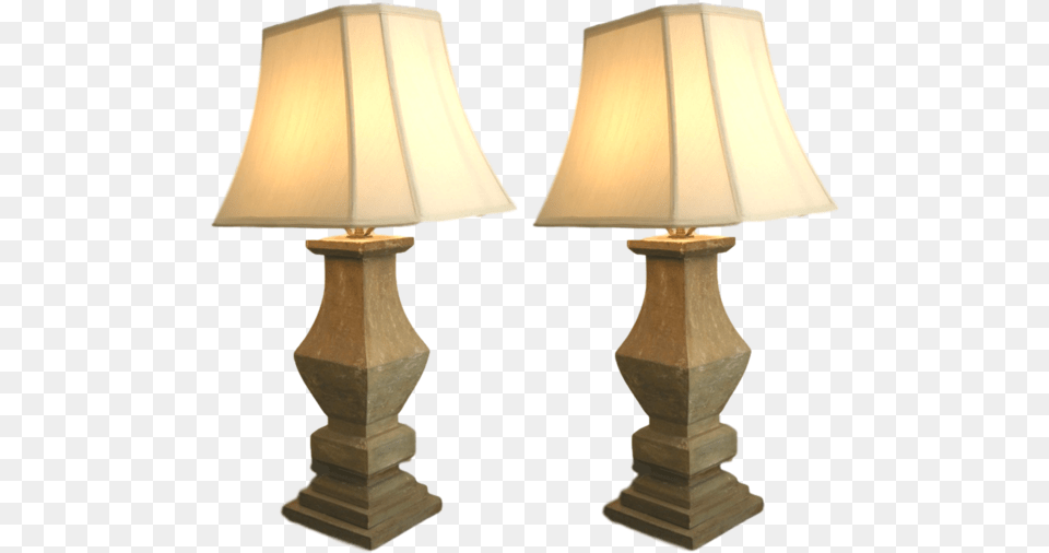 1920s French Shabby Chic Pair Of Baluster Wooden Lamps Shabby Chic, Lamp, Table Lamp, Lampshade Free Png