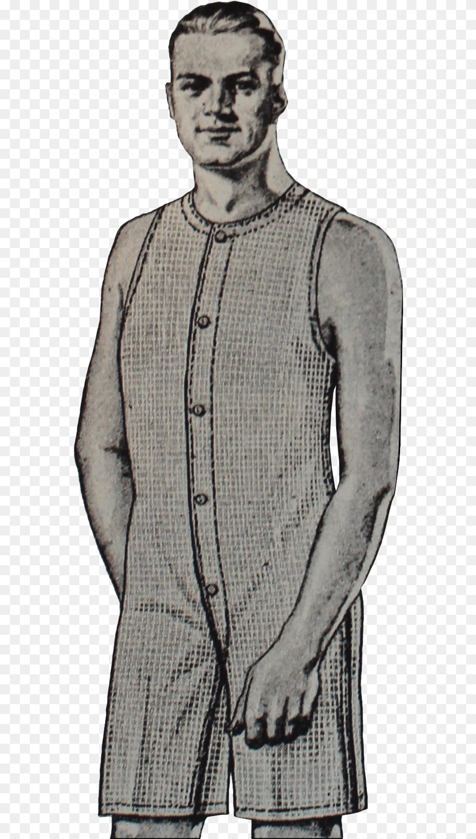 1920s Mens Underwear Summer Union Suit 1920s Men Underwear, Adult, Person, Man, Male Png