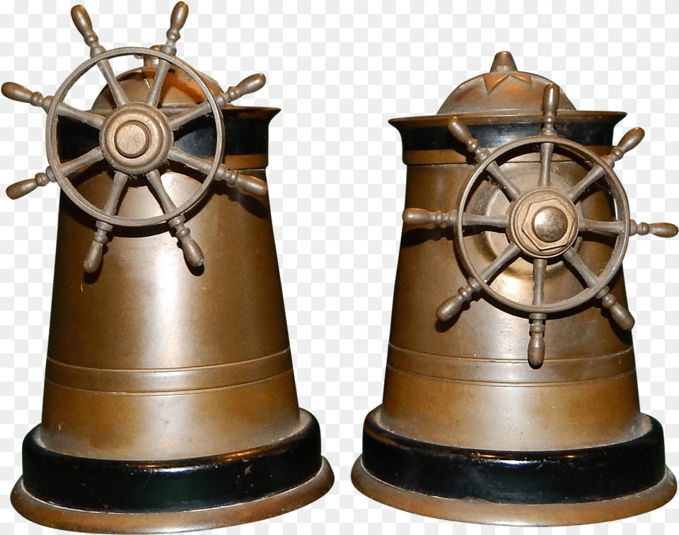 1920s Nauticalmaritime Brass Ship Wheel Ashtray And Brass, Bronze, Machine Free Transparent Png