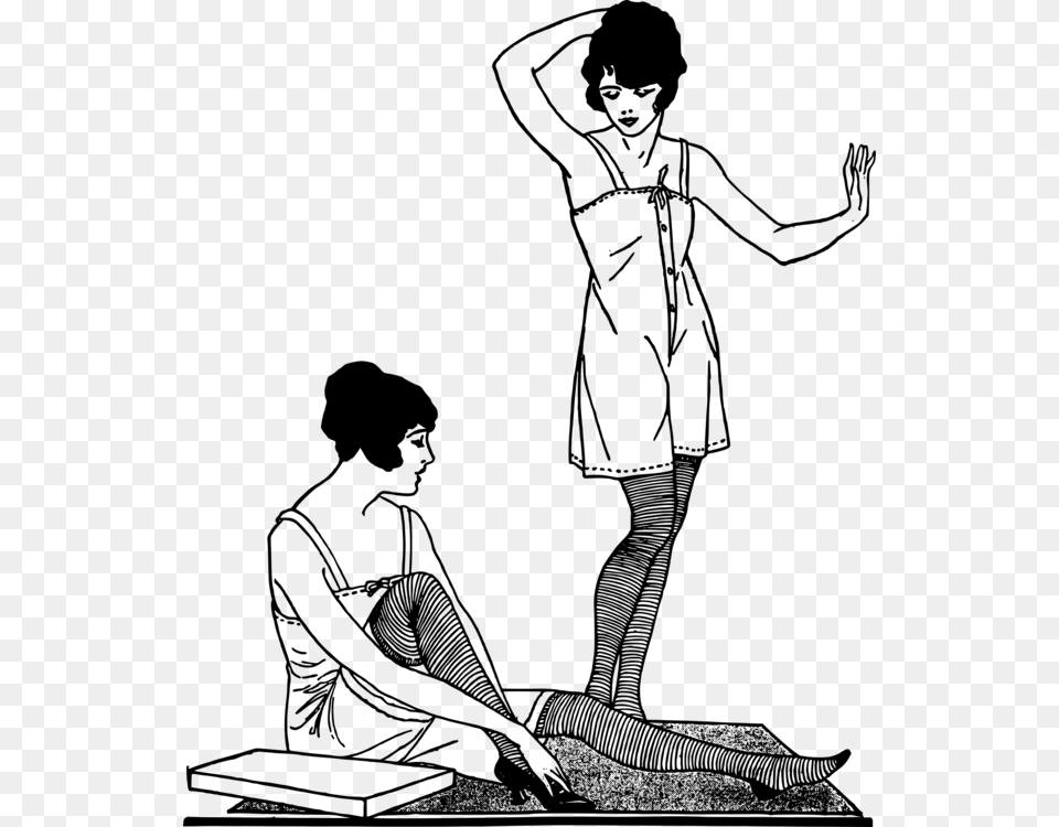 1920s Undergarment Dress Fashion Drawing 1920s 1920s, Gray Free Transparent Png