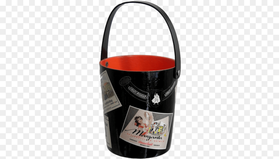 1950s Black And Red Lacquered Barware Ice Bucket Cosulich Tote Bag, Can, Tin, Person Free Transparent Png
