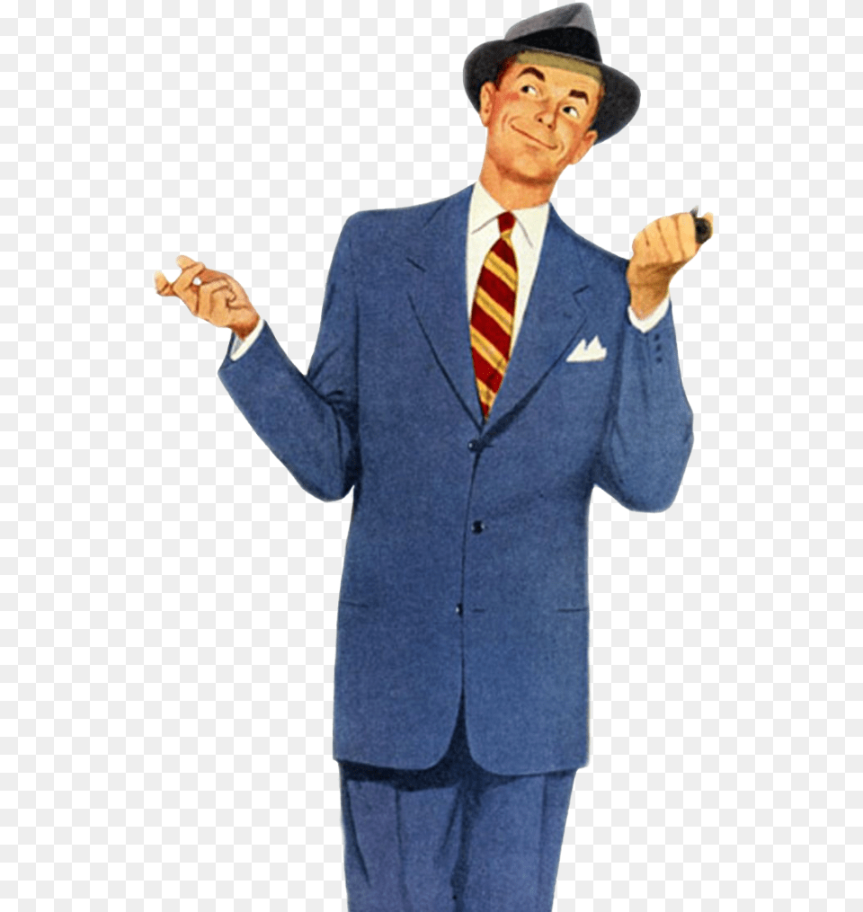1950s Businessman Retro Man, Accessories, Suit, Jacket, Tie Png