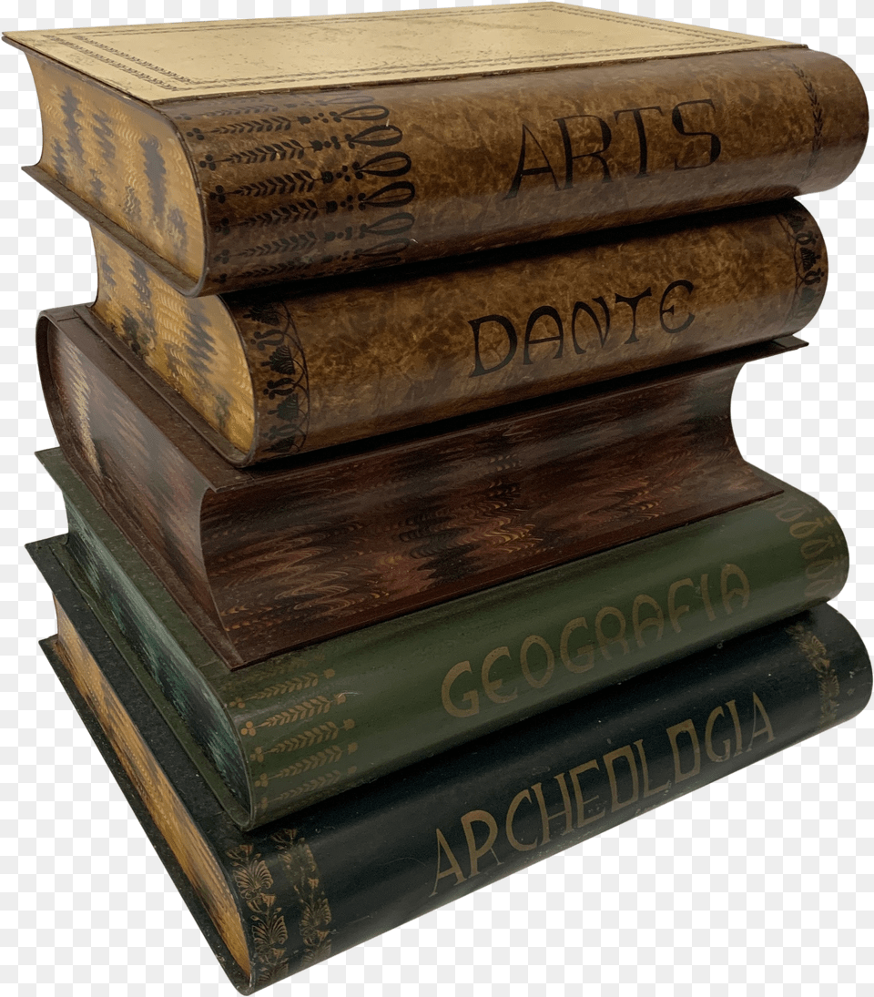 1950s Italian Tole Metal Library Book Stack Table Horizontal Png Image