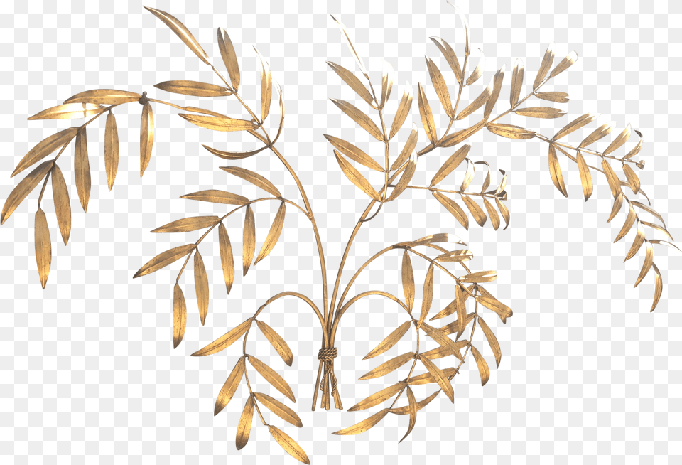 1960s Gold Leaf Branches Wall Sculpture Hanging Illustration, Art, Floral Design, Graphics, Pattern Free Png Download