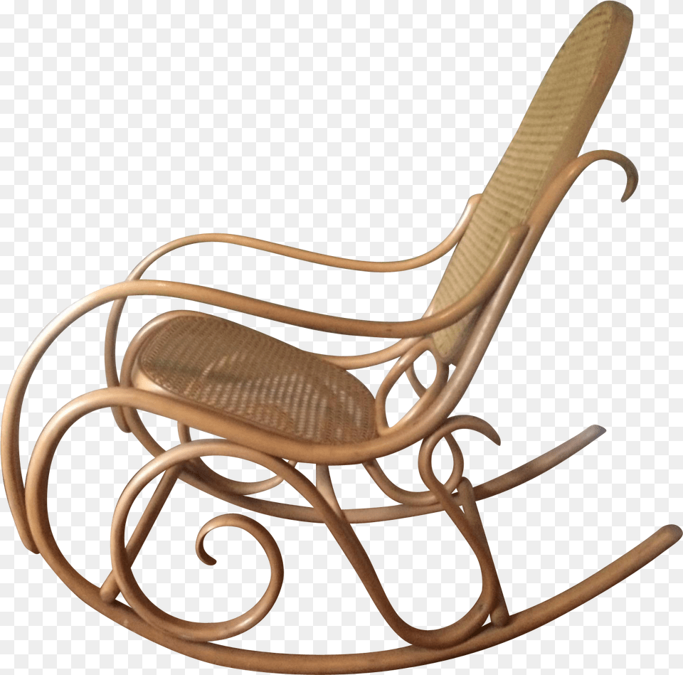 1960s Thonet Bentwood Rocker With Caned Back Amp Seat Rocking Chair, Furniture, Rocking Chair Free Png Download