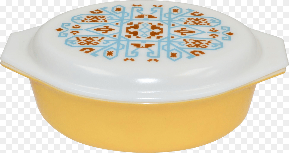 1970s Pyrex Navajo Yellow Gold Casserole Dish With Pyrex, Bowl, Food, Meal, Cookware Free Transparent Png