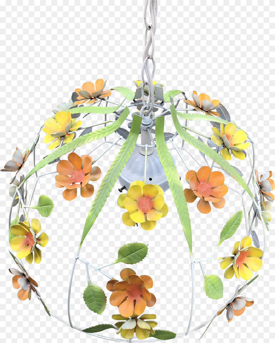 1970s Vintage Boho Chic Metal Flower Hanging Light Phalaenopsis Sanderiana, Disk, Dvd, Adult, Female Png Image