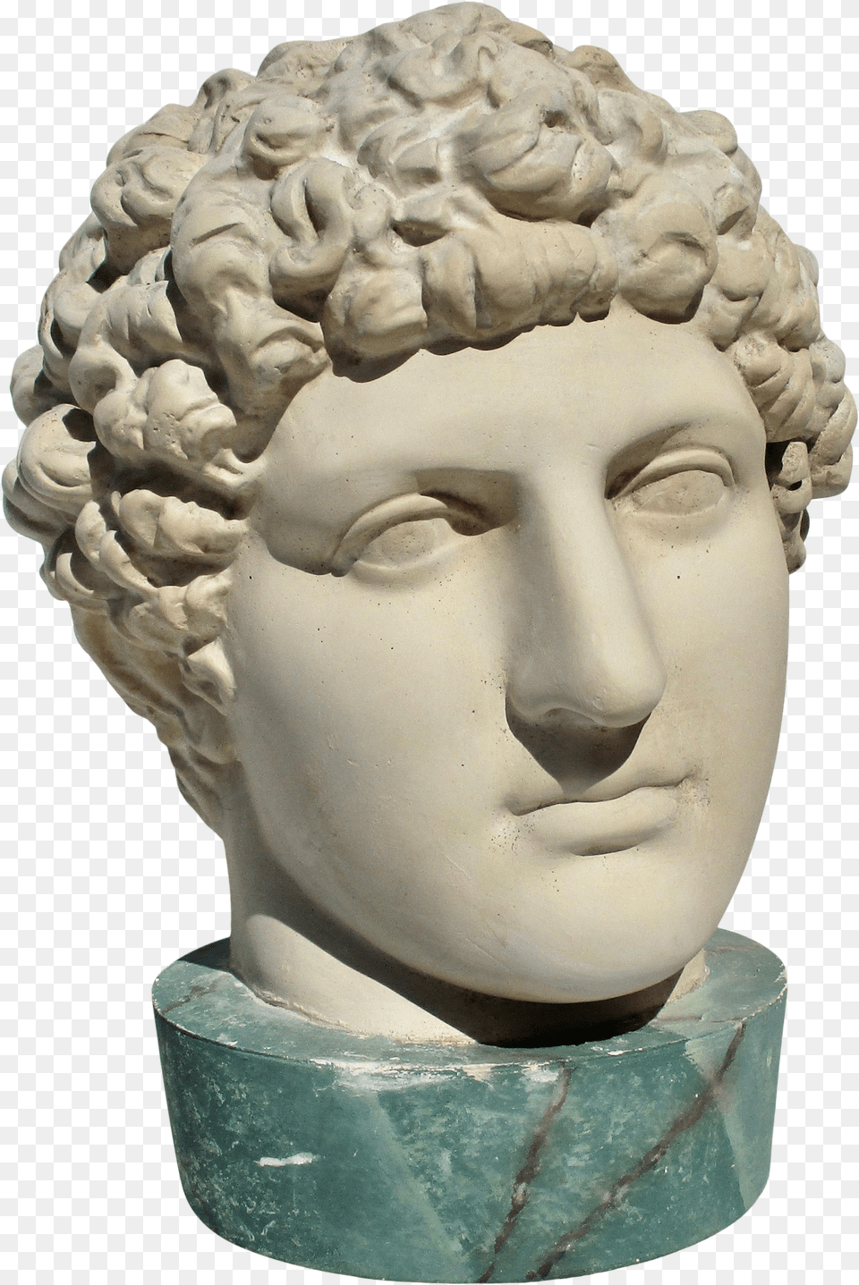1980s Neoclassical Head Of Greek Youth In Plaster Sculpture Bust Free Transparent Png