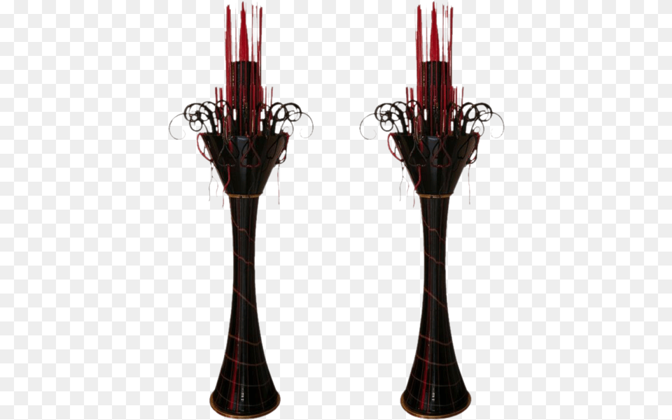 1980s One Of A Kind Red And Black Murano Glass Pair Vase, Jar, Blade, Dagger, Knife Free Png