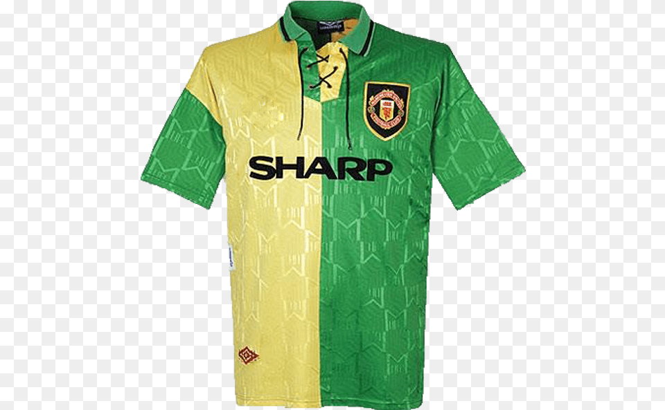 1994 Manchester United Third Greengold Shirt 2019 2020 Man Utd Away Kit, Clothing, T-shirt, Jersey Free Png Download