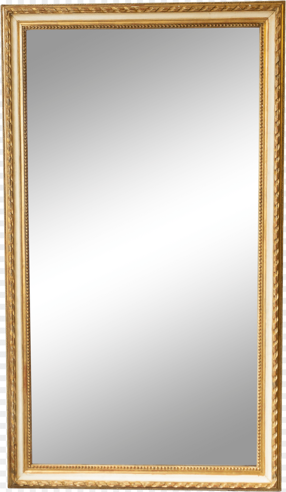 19th Century Large Rectangular Gold And White Frame Free Png