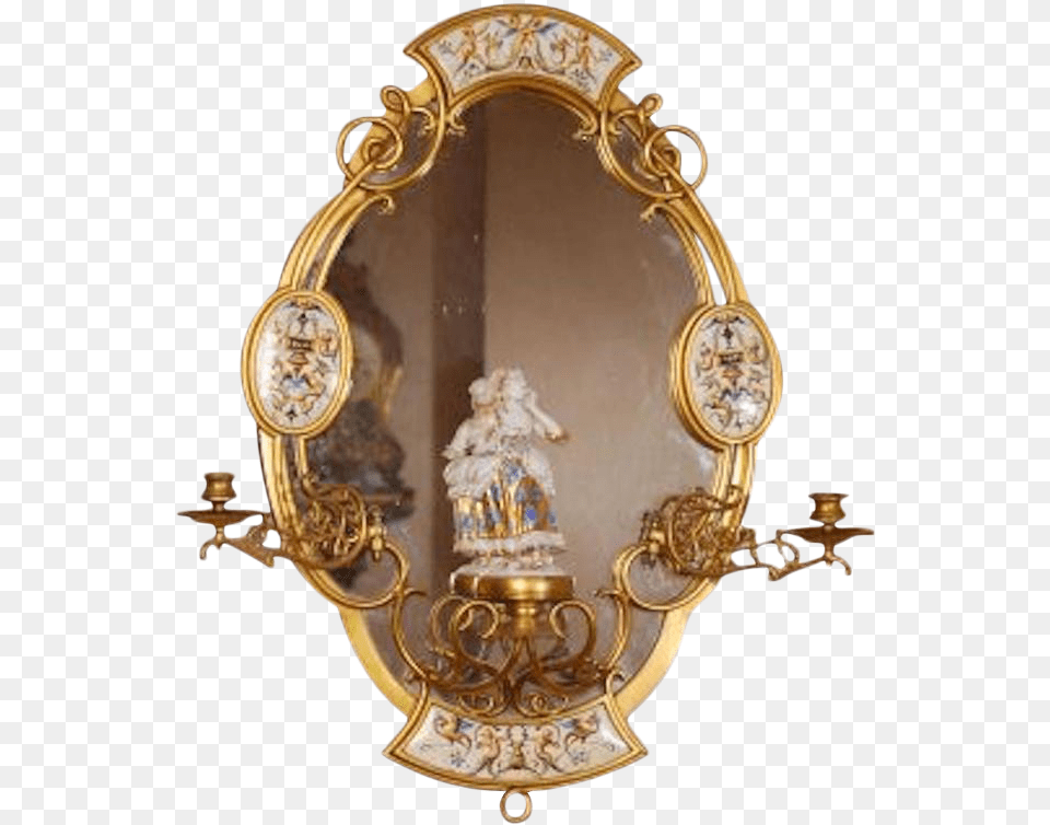 19th Century Victorian Aesthetic Gilt Bronze German Vintage Mirror Aesthetic, Photography, Chandelier, Lamp Free Png Download