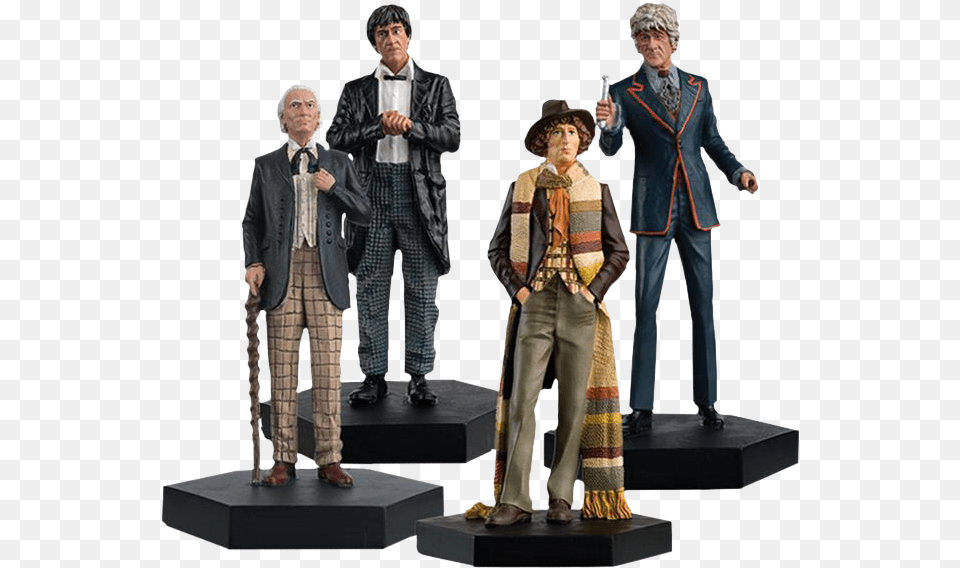 1st 2nd 3rd Amp 4th Doctors Regeneration 121st Scale Figurine, Jacket, Clothing, Coat, Person Png Image