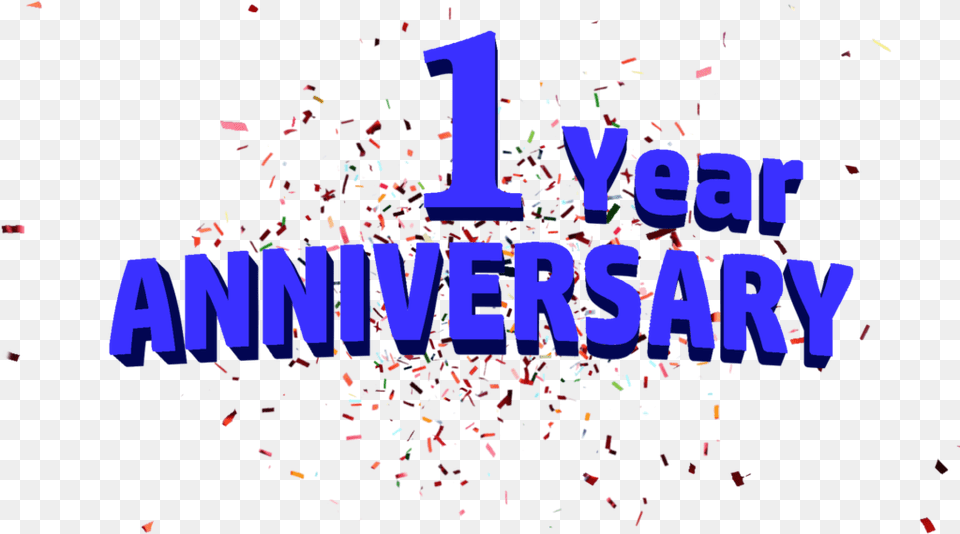 1st Anniversary Text, Paper, Confetti Free Transparent Png