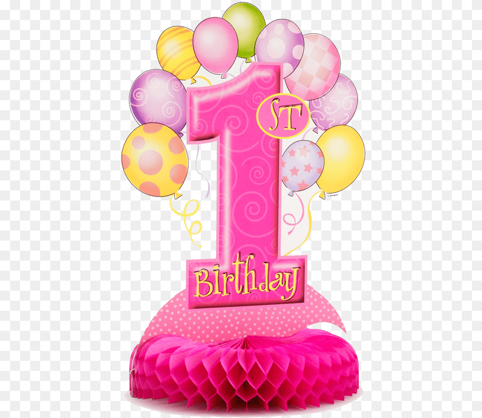 1st Birthday Background 1st Birthday Pink Balloon, Person, People, Food, Dessert Free Transparent Png