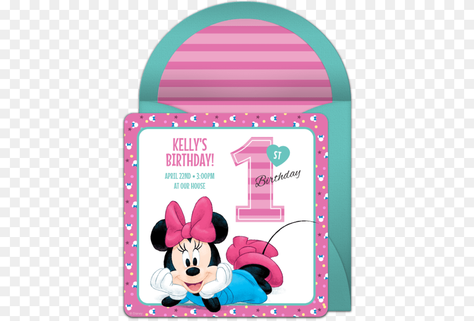 1st Birthday Birthday Invitation Card Minnie Mouse, Home Decor, Text Free Transparent Png