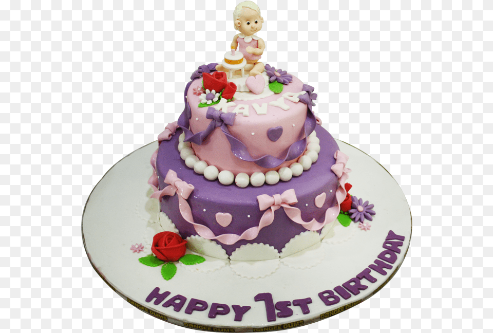 1st Birthday Cake, Birthday Cake, Cream, Dessert, Food Free Transparent Png