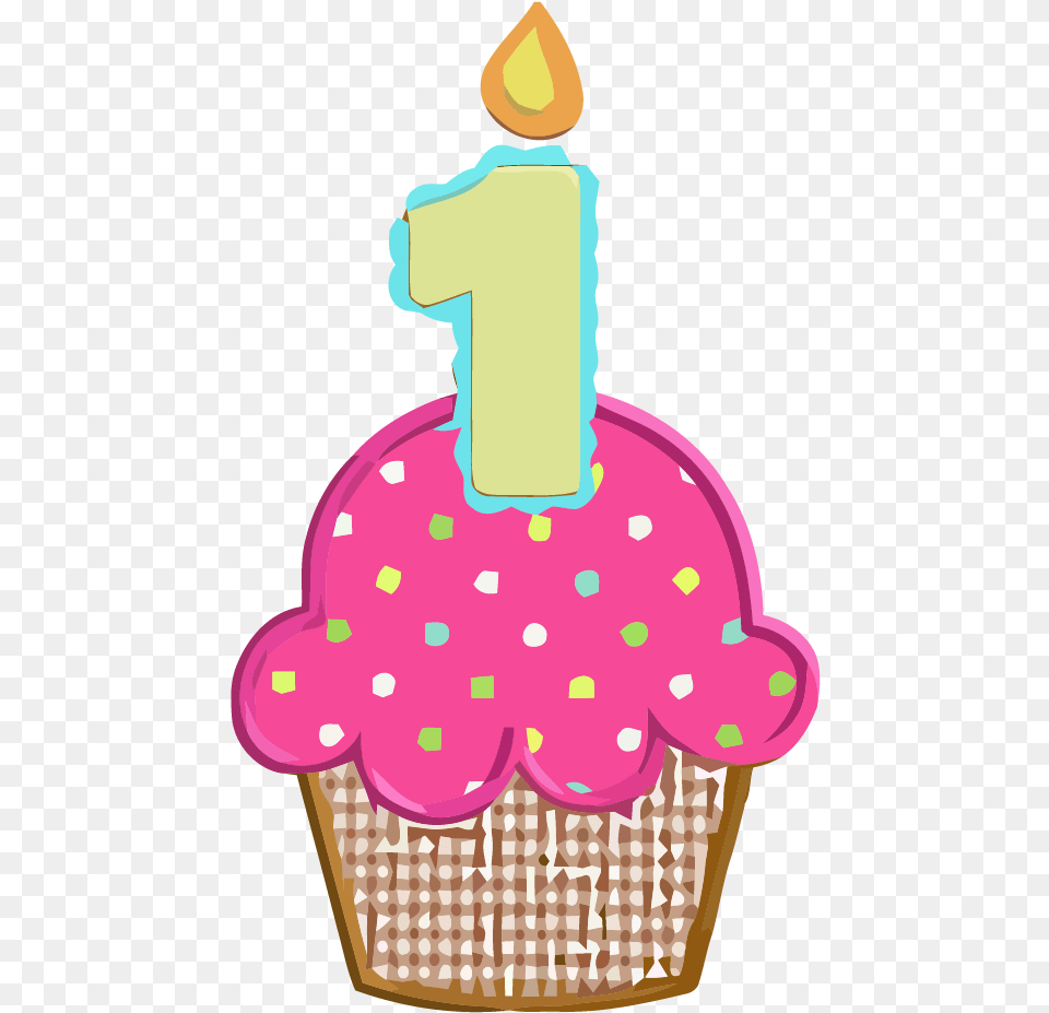 1st Birthday Cupcake Clipart Picture U2013 Clipartlycom 1st Birthday Cake Clipart, Dessert, Cream, Icing, Food Free Png Download