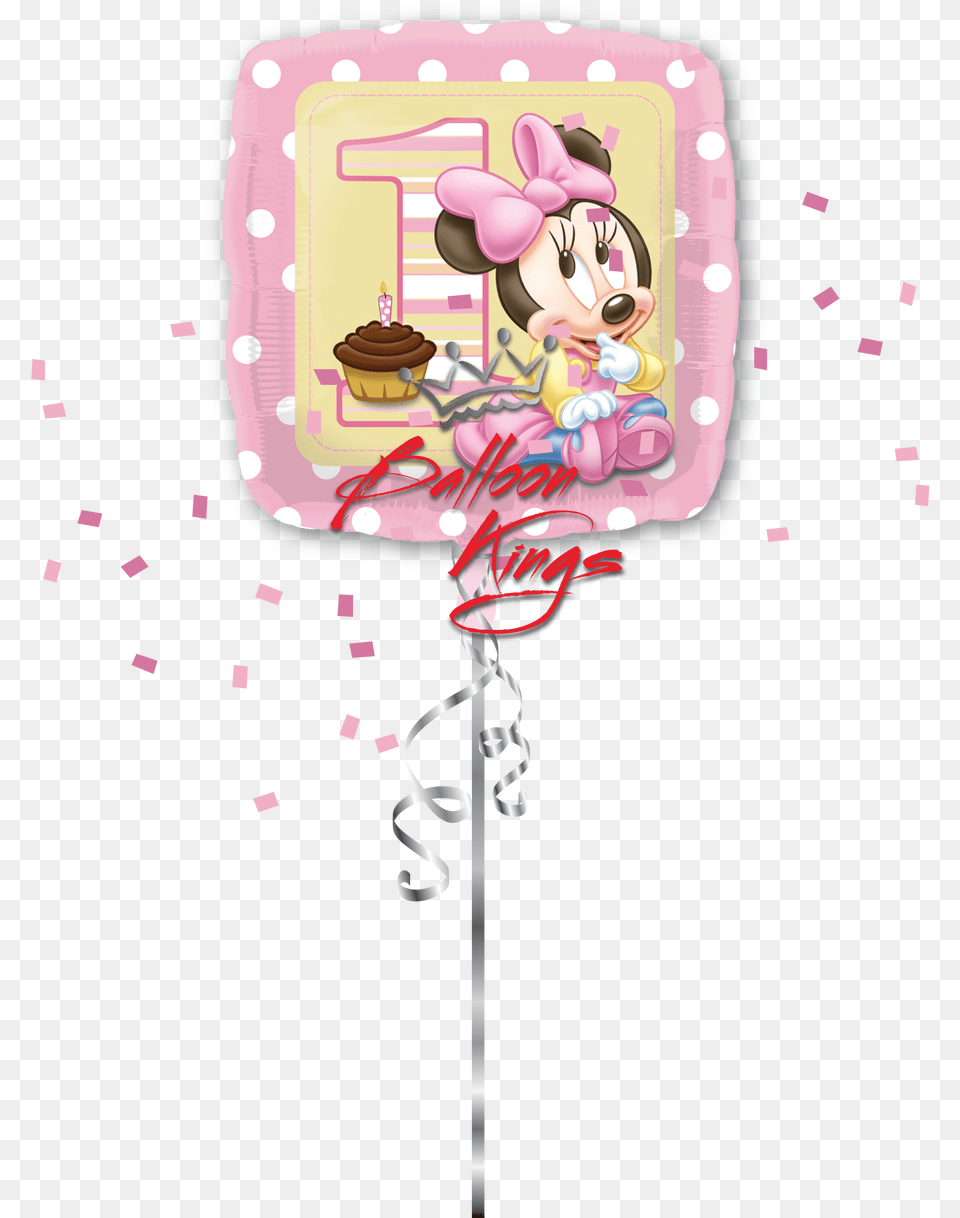 1st Birthday Girl Baby Minnie 18quot Minnie Mouse 1st Birthday Balloon Mylar Balloons, Sweets, Food, Dessert, Cream Free Png Download