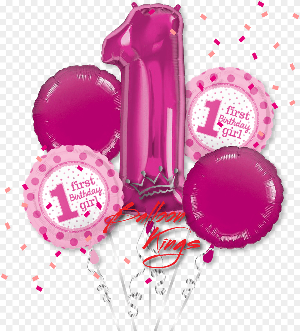 1st Birthday Girl Bouquet, Balloon, Purple Free Transparent Png