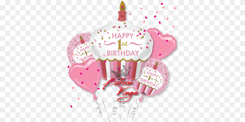 1st Birthday Girl Cupcake Bouquet Happy 1st Birthday Girl, People, Person, Birthday Cake, Cake Free Png